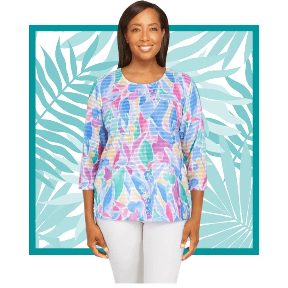 Alfred Dunner Multicolor Women's Blouse sz2X NWT
